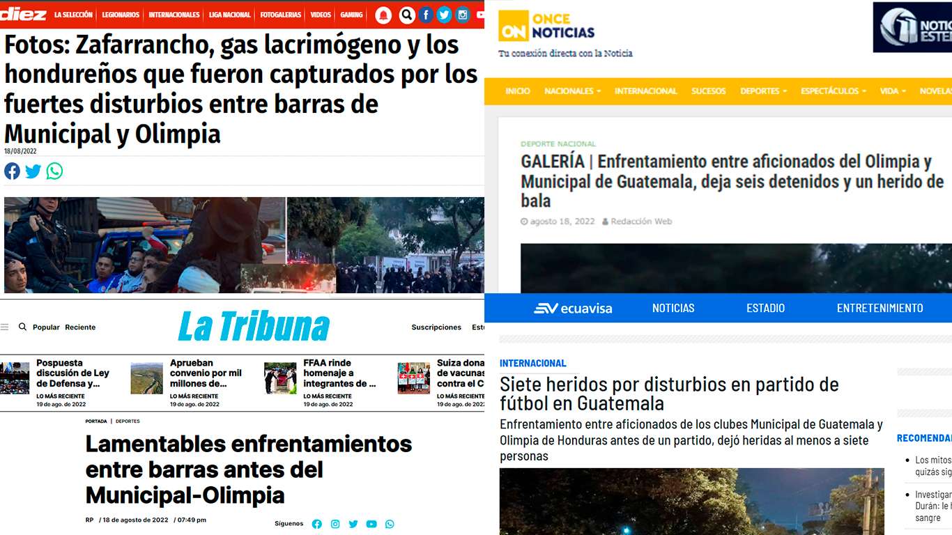 medios internacionales partido Municipal Olimpia