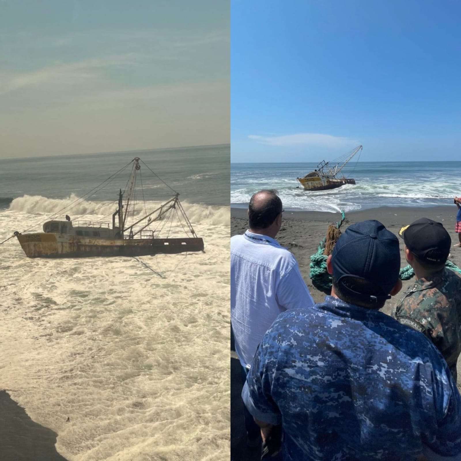 VIDEO | Extraerán 900 galones de diésel a un barco pesquero encallado en Monterrico
