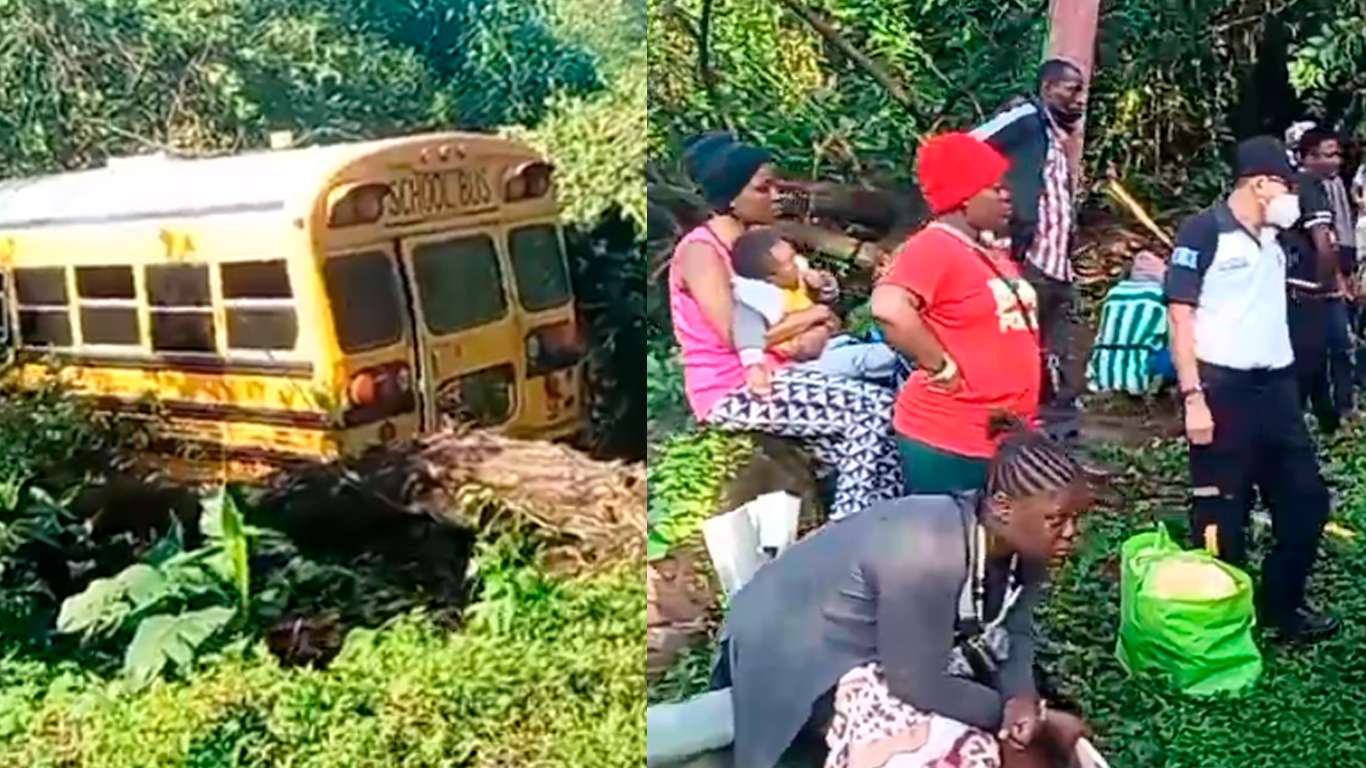 URGENTE | Bus que trasladaba a migrantes se accidenta en kilómetro 97 ruta Chiquimulilla