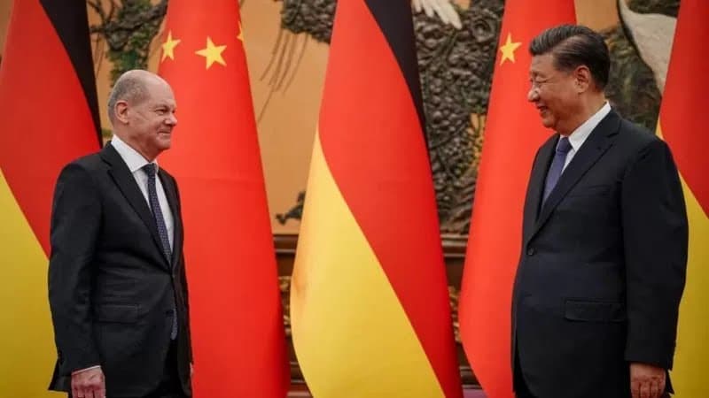 Olaf Scholz y Xi Jinping