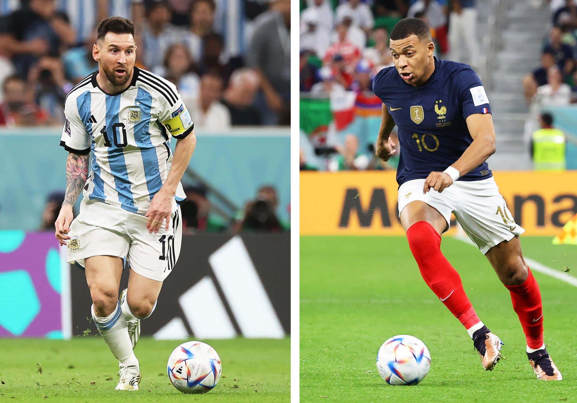 Messi Argentina y Mbappe Francia