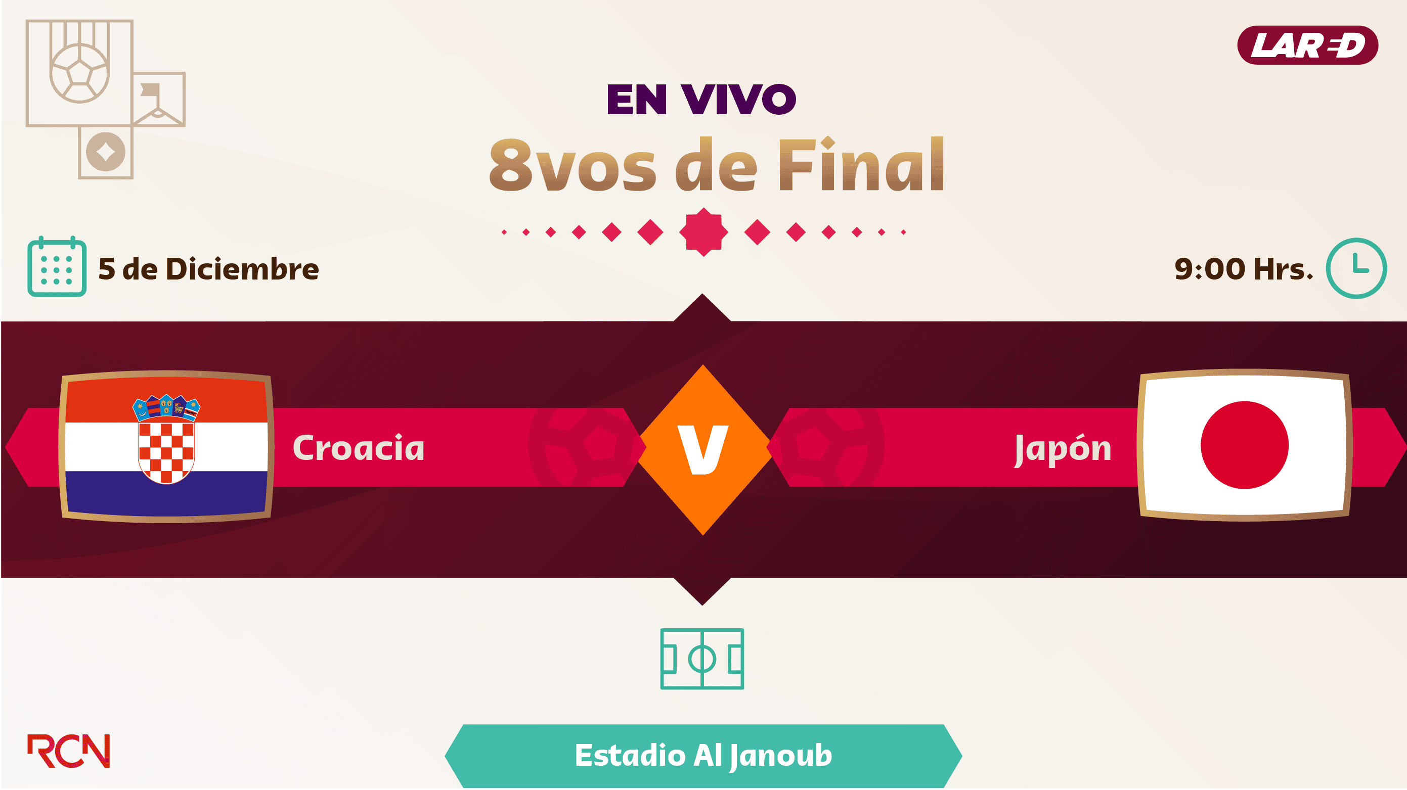 En vivo Croacia vs Japón Mundial