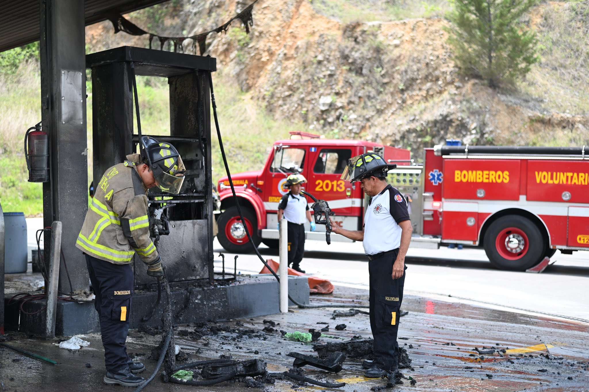 Incendio de bomba distribuidora de combustible fue controlada en zona 18