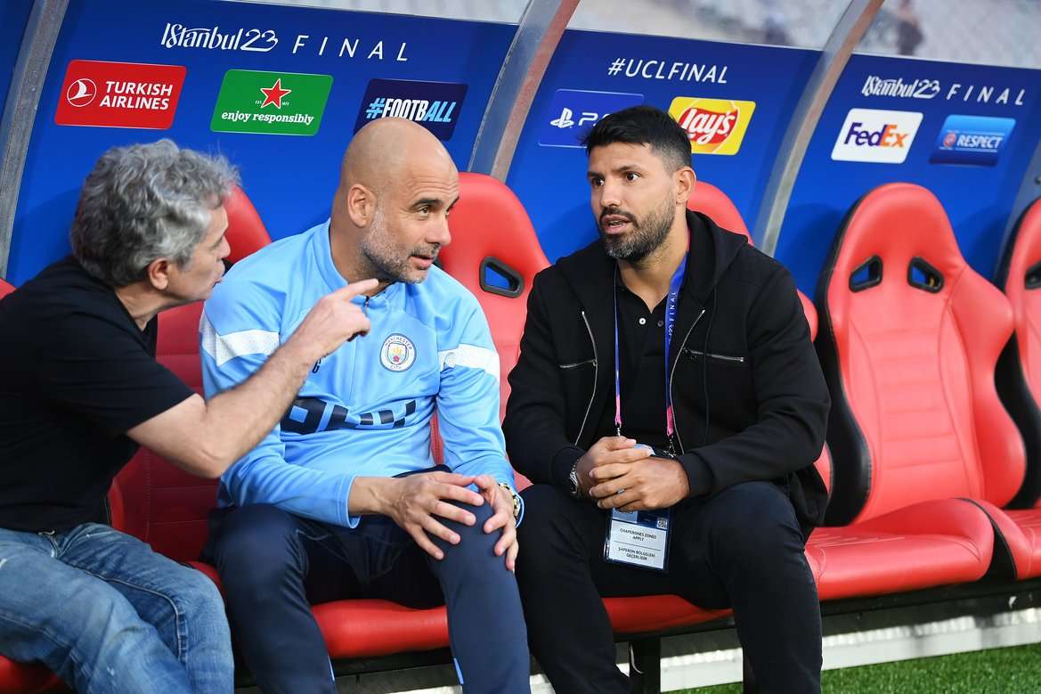 Guardiola y Kun Agüero