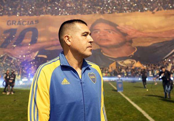 Fotografía cedida por la Prensa de Boca Juniors de Juan Román Riquelme durante su partido despedida, hoy en Buenos Aires (Argentina). EFE/Javier García/Prensa Boca Juniors