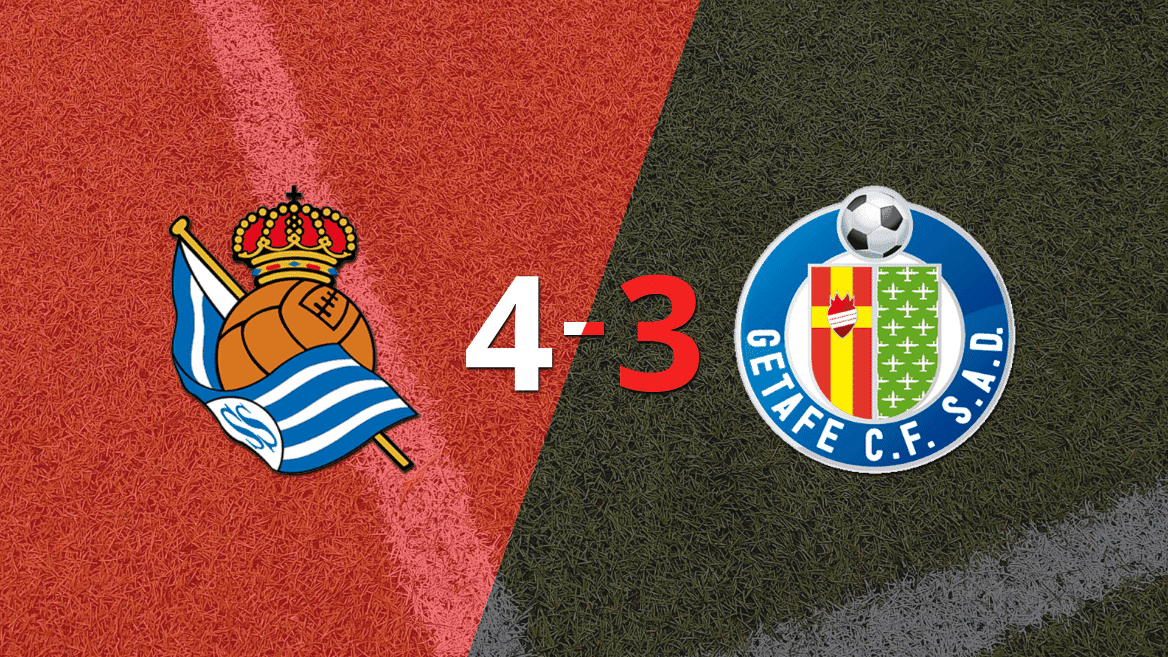 Mikel Oyarzábal anota doblete en la victoria por 4 a 3 de Real Sociedad sobre Getafe