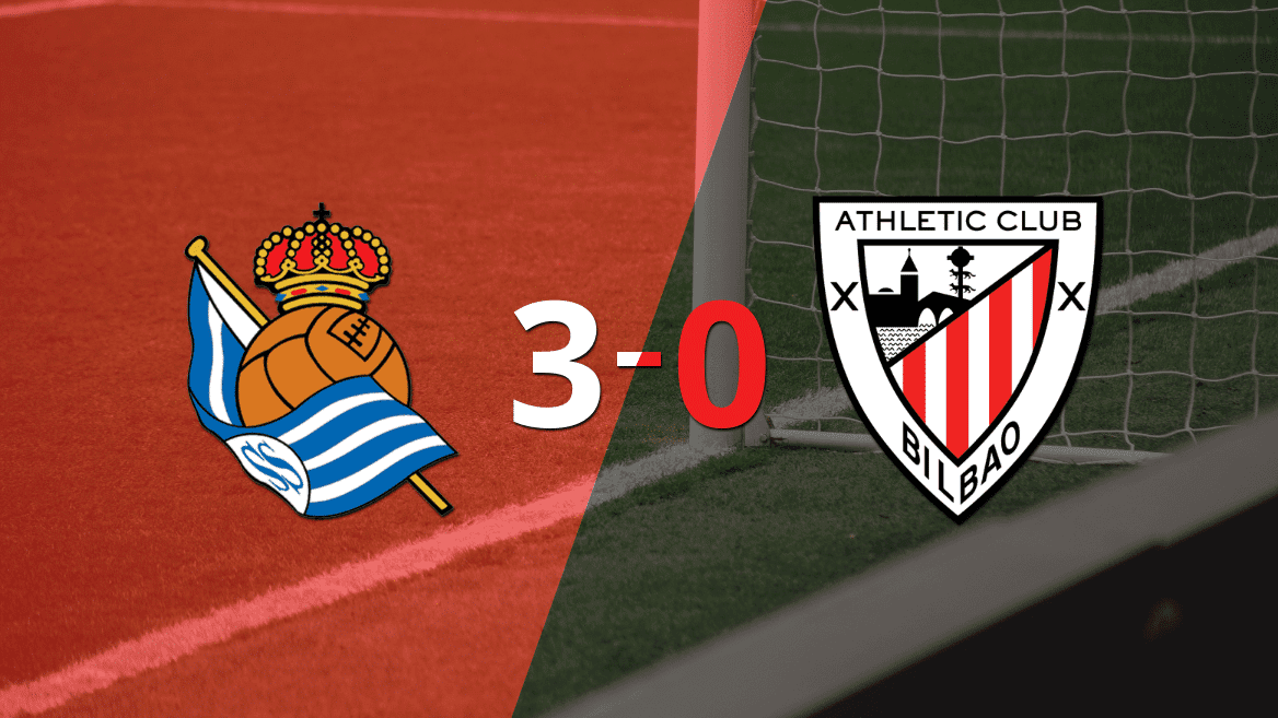Goleada por 3 a 0 de Real Sociedad en el derbi vasco