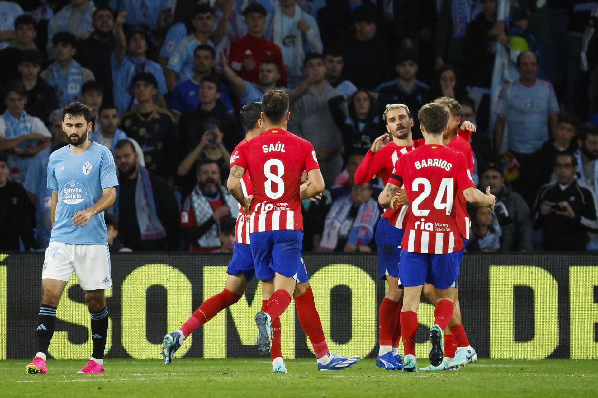 Atlético de Madrid venció al Celta de Vigo y no pierde el paso