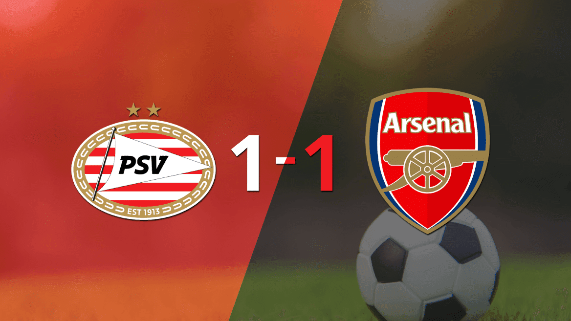 Empate a uno entre PSV y Arsenal