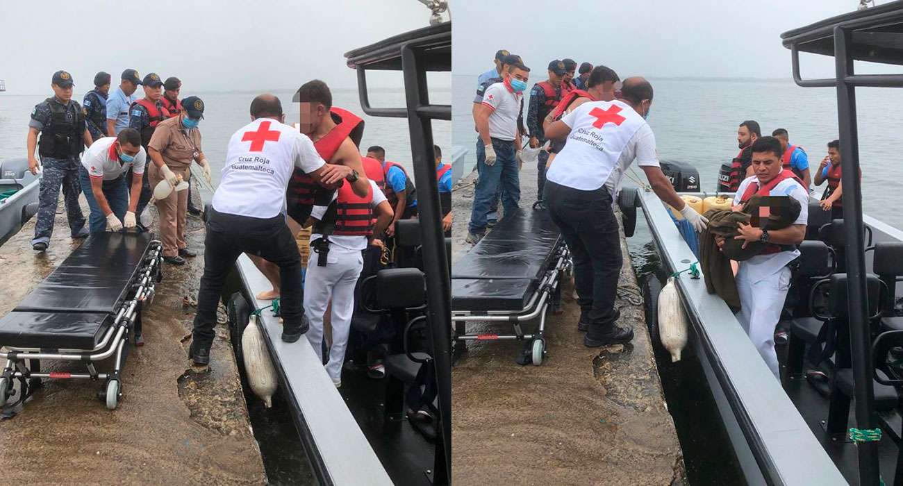 Embarcación se incendió en alta mar, Punta de Manabique, Izabal