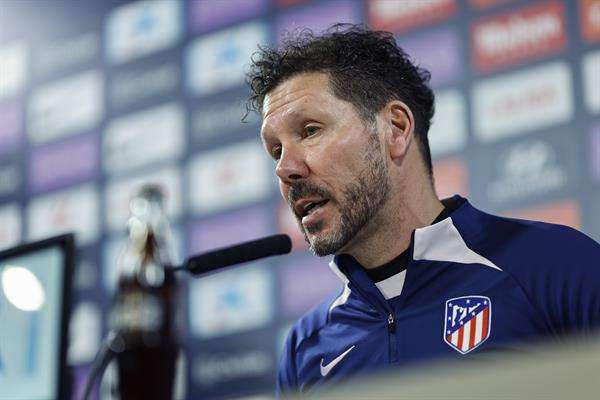 Simeone, durante la rueda de prensa. EFE/ Rodrigo Jiménez