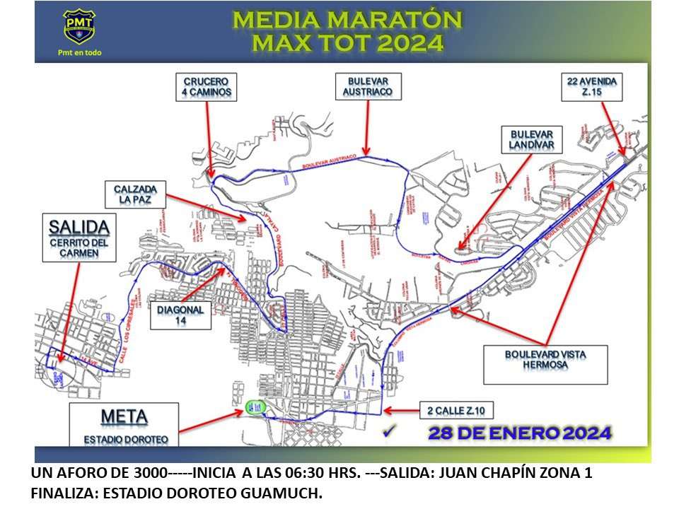 Carrera Max Tott se llevará a cabo el domingo 28 de enero ¿Qué rutas tendrán cierras?