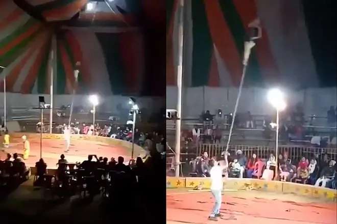 EN VIDEO | Acróbata muere mientras realizaba un espectáculo de circo en la India