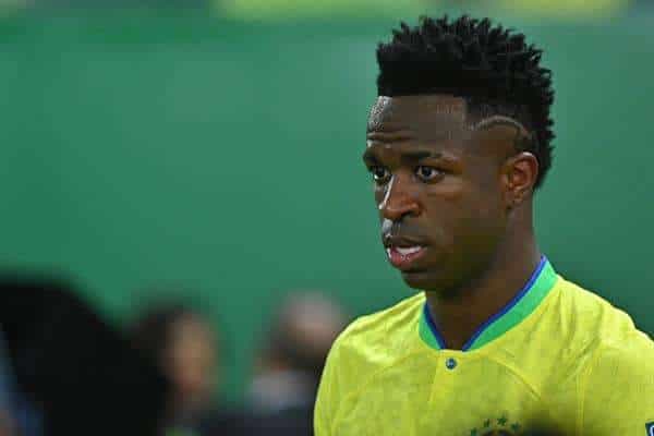 Vinicius Jr, en una foto durante un partido de las Eliminatorias Sudamericanas del Mundial 2026, contra Venezuela. EFE/ Andre Borges