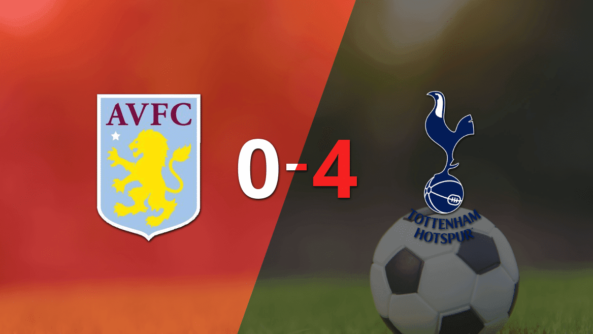De visitante, Tottenham goleó a Aston Villa contundentemente 4 a 0