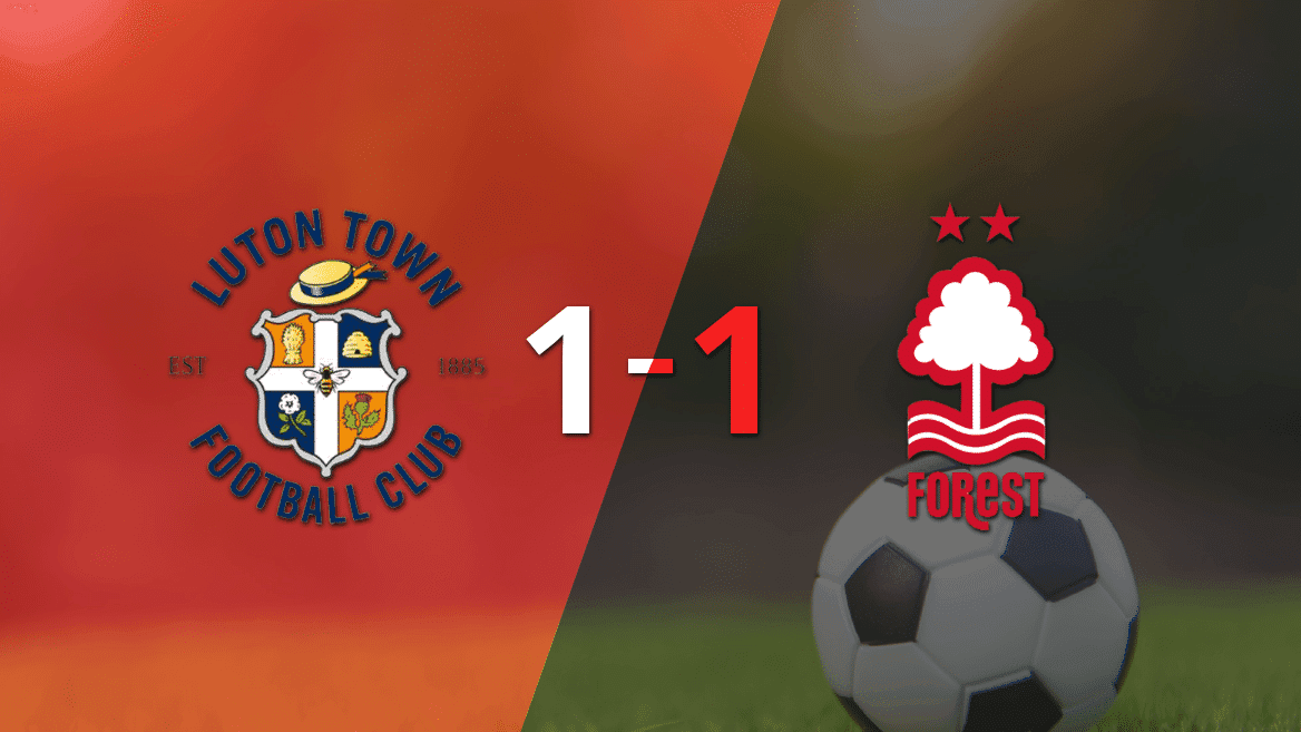 Nottingham Forest logró sacar el empate a 1 gol en casa de Luton Town