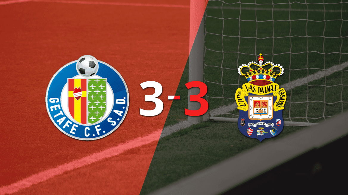 ¡Partidazo! Getafe y UD Las Palmas empataron 3-3
