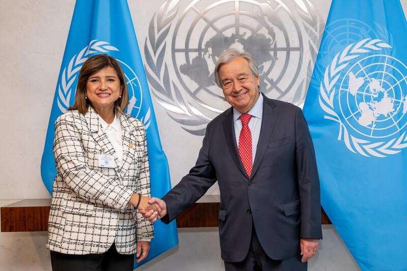 Antonio Guterres y Karin Herrera