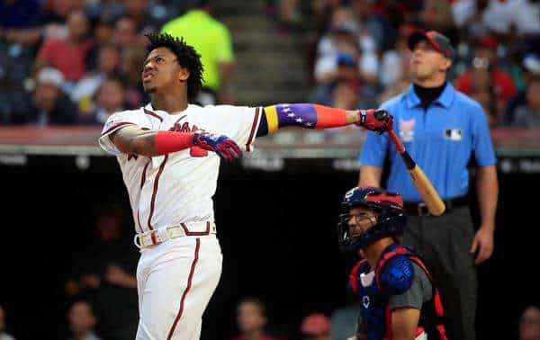 Fotografía de archivo del venezolano Ronald Acuña Jr., de los Bravos de Atlanta el Jugador Más Valioso de la Liga Nacional 2023. EFE/EPA/TANNEN MAURY
