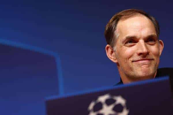 El entrenador del FC Bayern, Thomas Tuchel, durante la rueda de prensa previa al partido de ida de semifinales de Liga de Campeones ante el Real Madrid. EFE/EPA/ANNA SZILAGYI