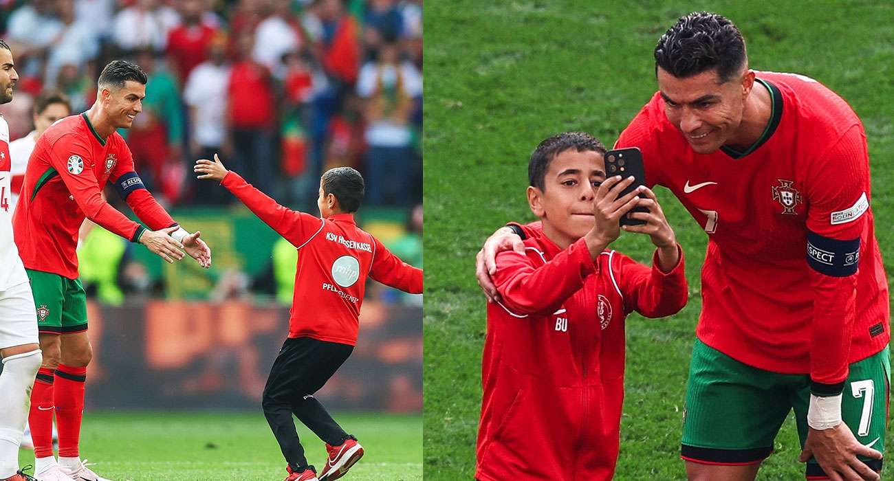 EN VIDEO | El emotivo gesto de Cristiano Ronaldo con un niño que ingresó a la cancha
