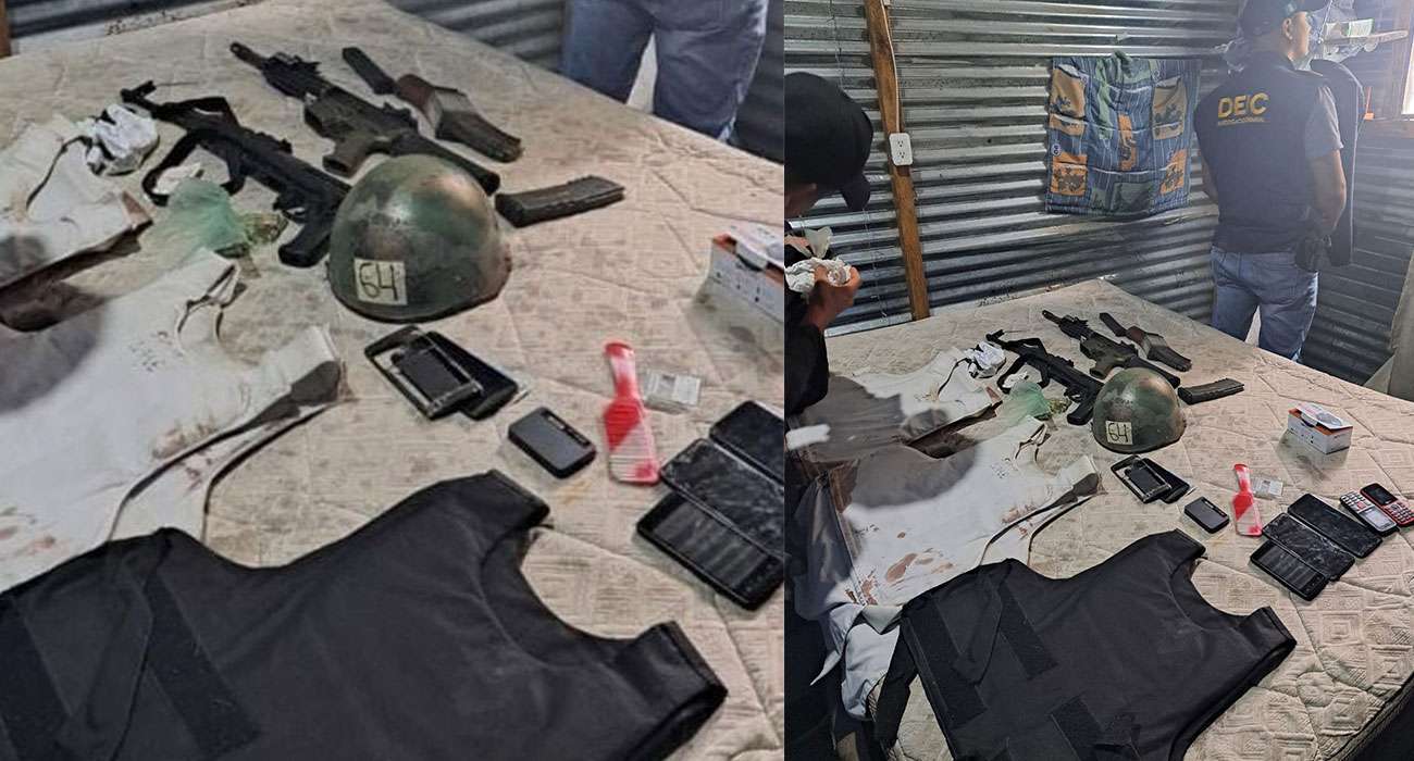 Decomisan arsenal de armas en allanamiento policial en Villa Nueva