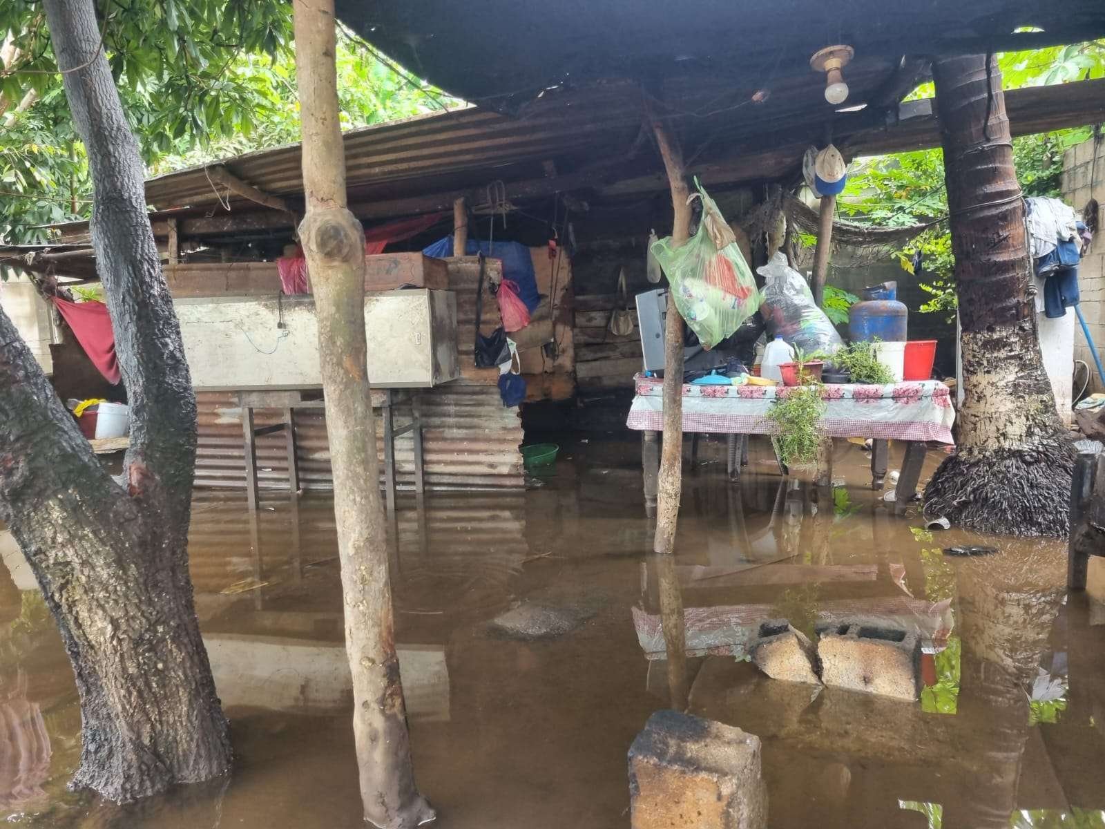 Lluvia provocada por depresión tropical Sara causan inundaciones en ruta al Atlántico