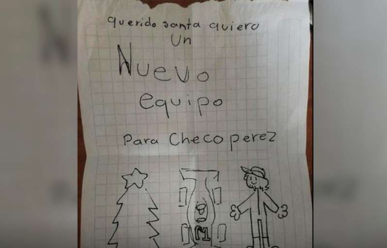 Niño pide como regalo un nuevo equipo para «Checo» Pérez