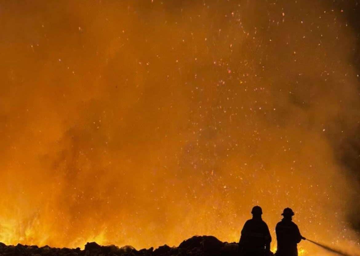 incendio en vertedero