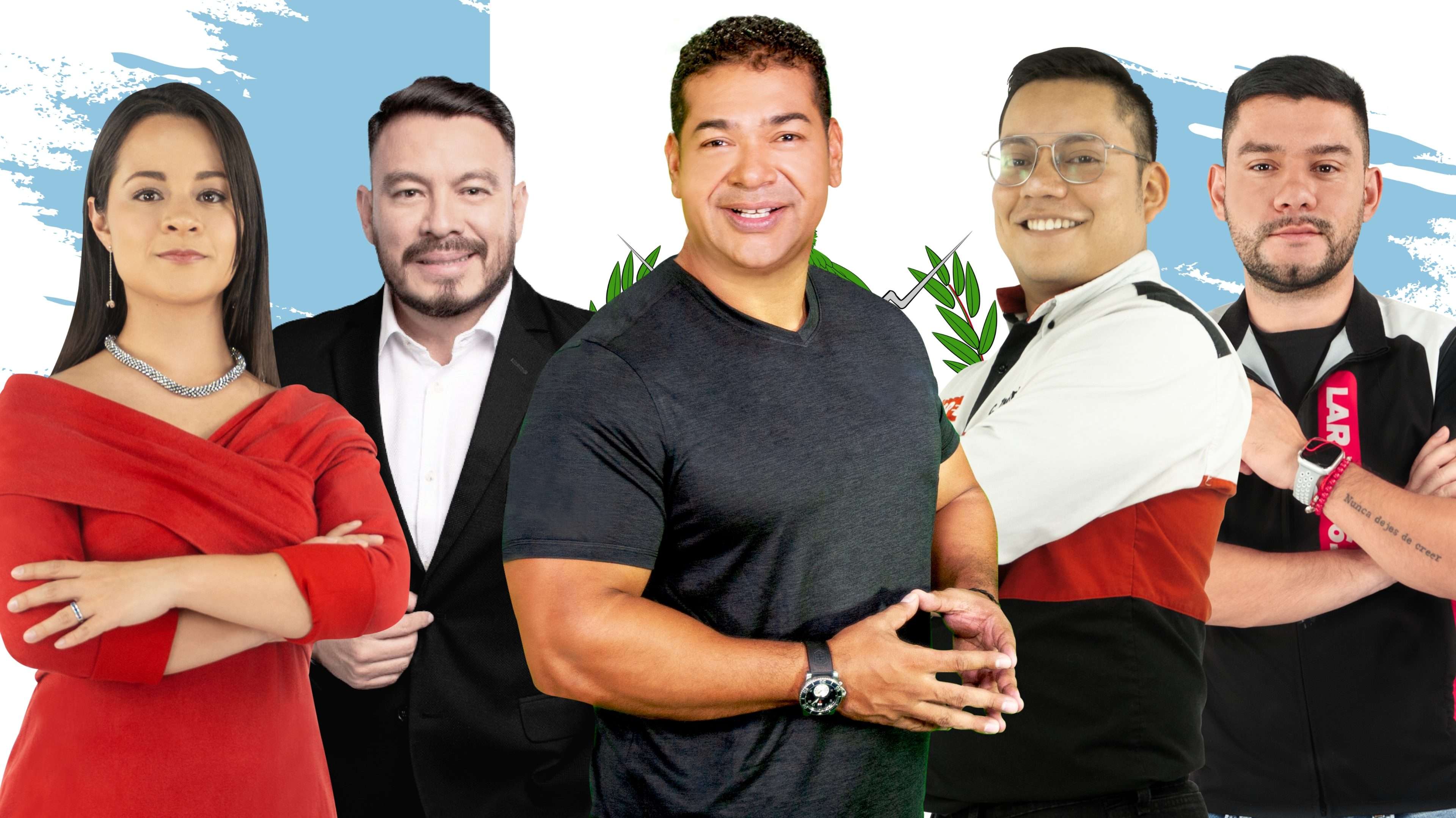 Kylla Castillo, Mynor Barrios, Walter Ávalos, Carlos Zacarías y Freddy Cifuentes.