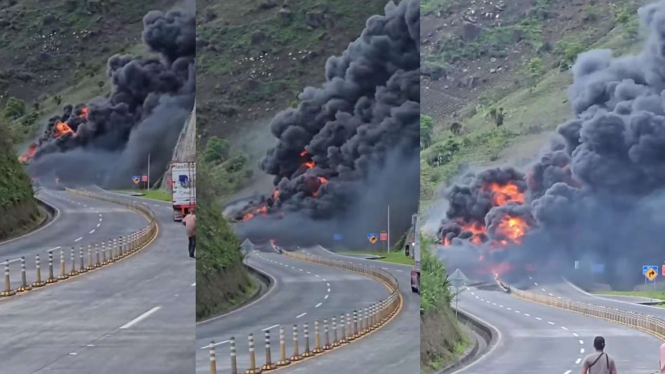 Urgente | Pipa se incendia tras accidente en la VAS