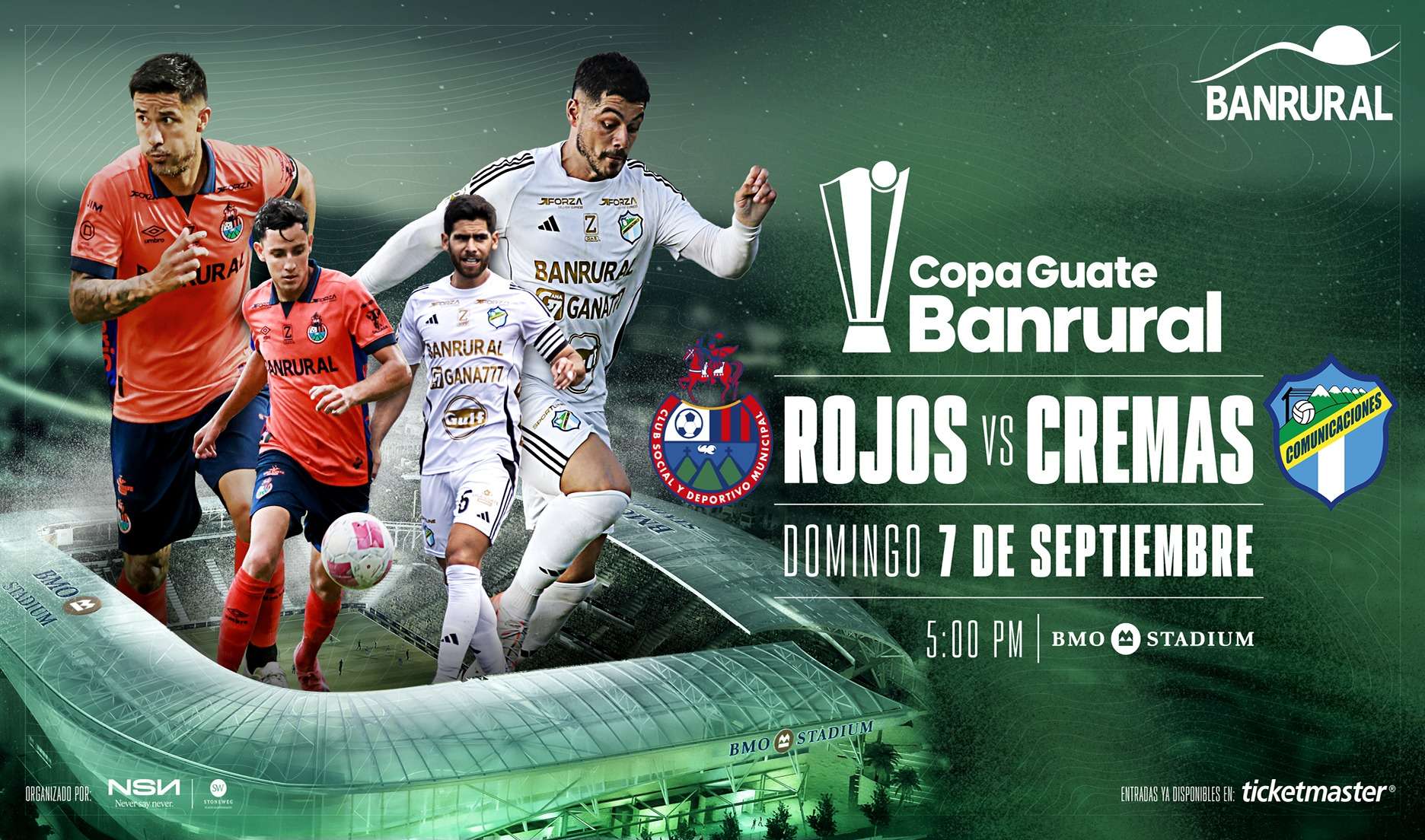 La Copa BANRURAL regresa con fuerza: Comunicaciones y Municipal se enfrentarán en Los Ángeles