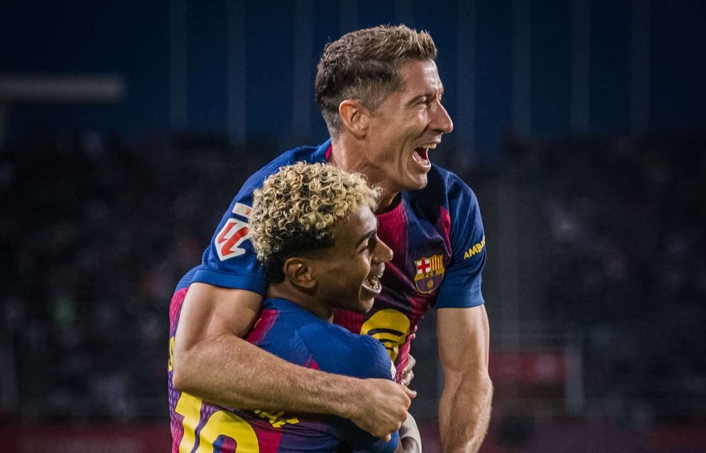 Yamal y Lewandowski.