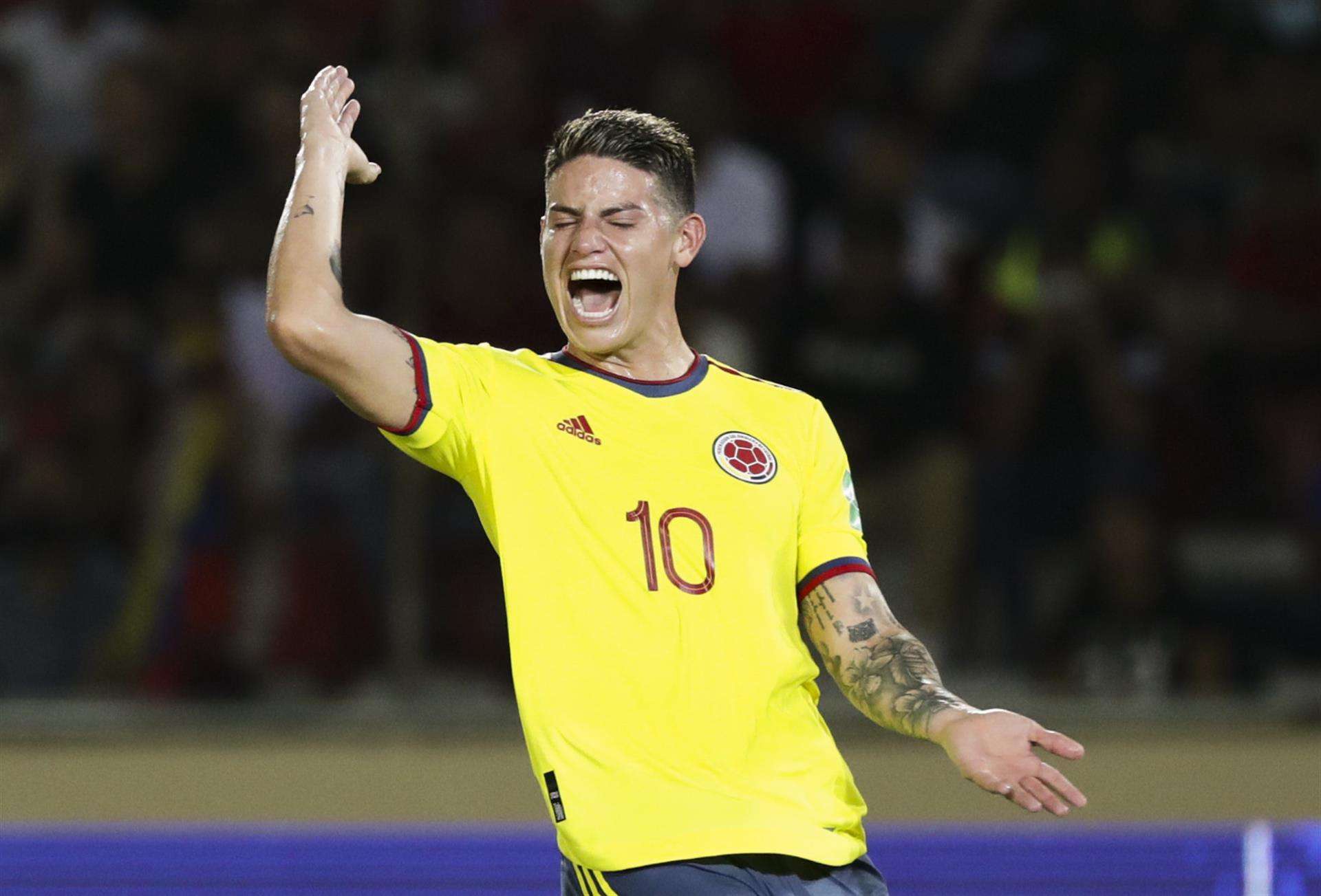 James Rodríguez de Colombia en una foto de archivo. EFE/Rayner Peña