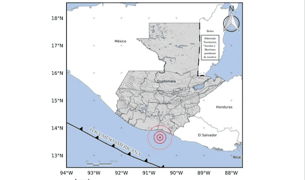 Sismo sensible de magnitud 5 se registra en Guatemala