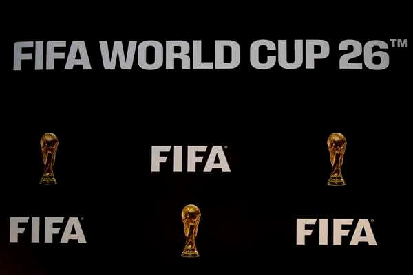 Presentación del logo del Mundial 2026 en un evento en Los Ángeles (EE.UU.). EFE/EPA/ETIENNE LAURENT