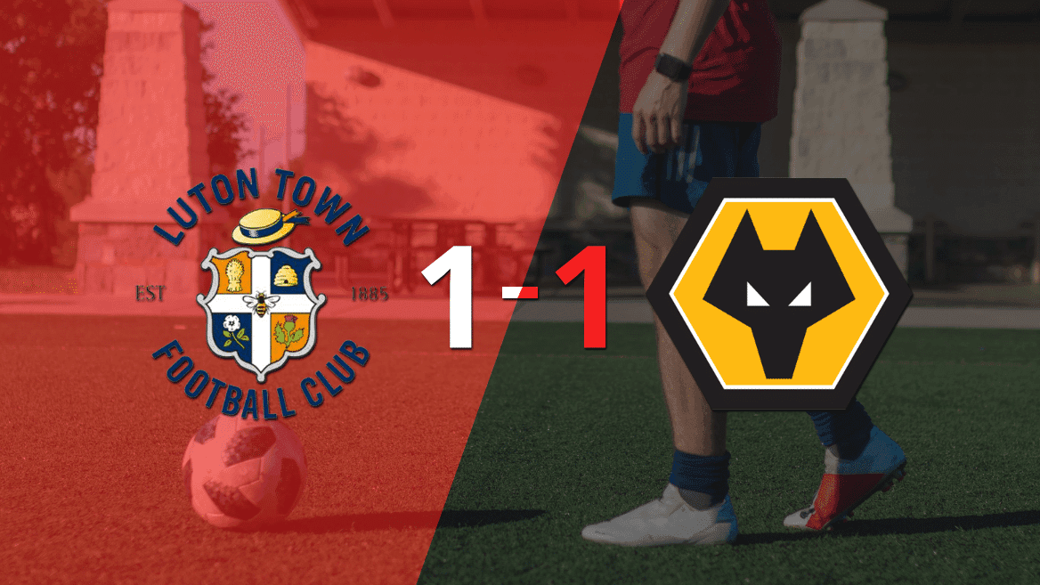 Wolverhampton empató 1-1 en su visita a Luton Town