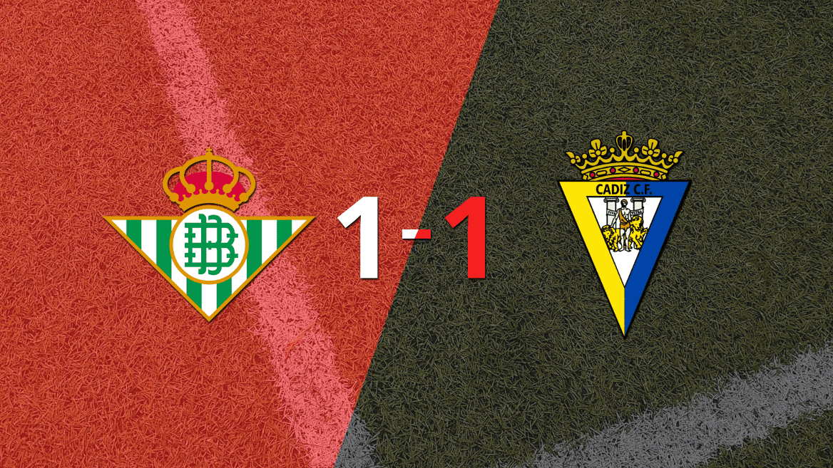 Betis no pudo en casa ante Cádiz y empataron 1-1