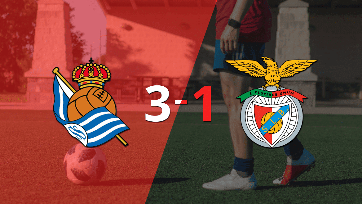 Real Sociedad paseó a Benfica y selló su triunfo 3 a 1