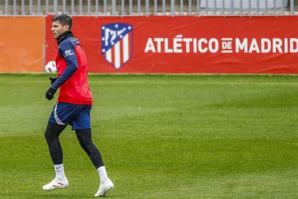 Morata, este jueves durante el entrenamiento del Atlético. EFE/ Aitor Martín