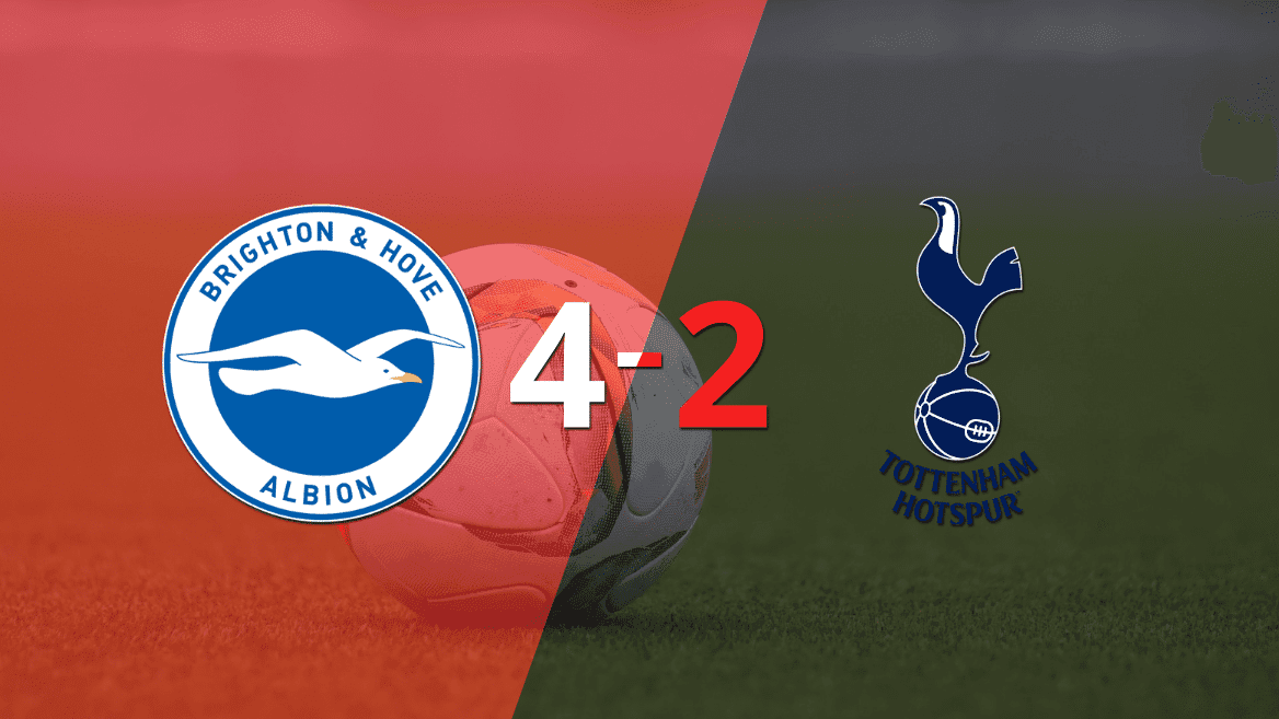 Doblete de João Pedro en el triunfo 4-2 de Brighton and Hove frente a Tottenham