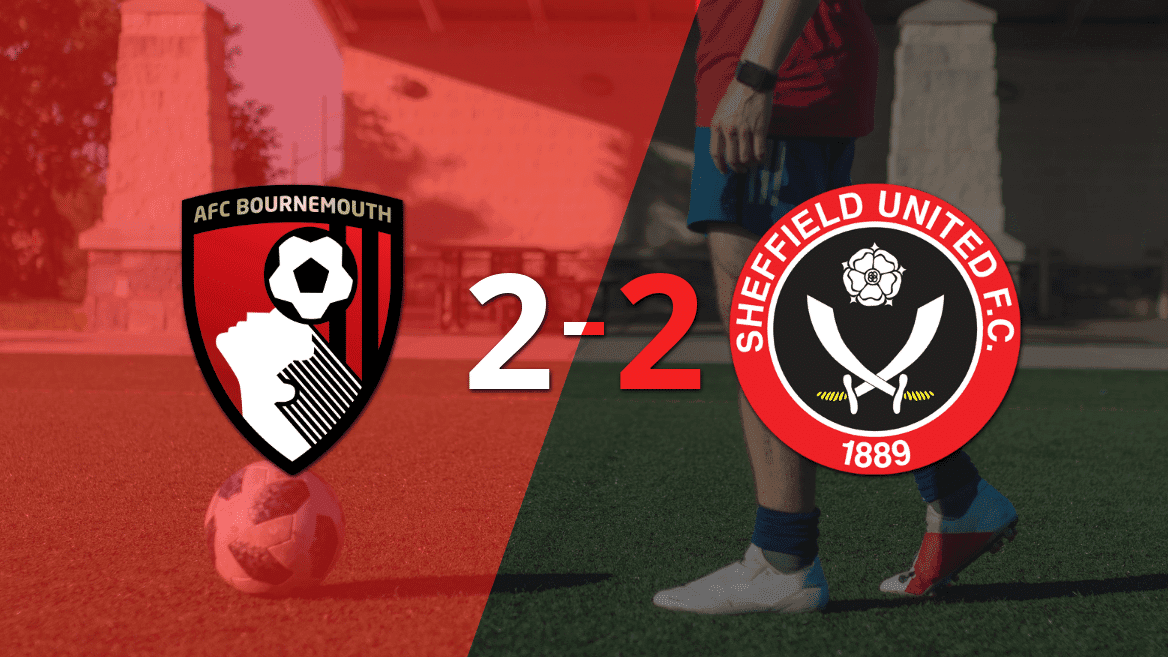 Bournemouth y Sheffield United sellaron un empate a dos