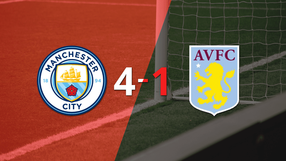 Aston Villa no opuso resistencia y fue goleado por Manchester City con hat-trick de Phil Foden