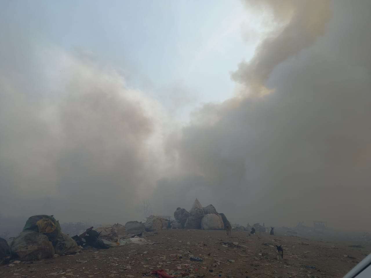 Incendio vertedero Villa nueva