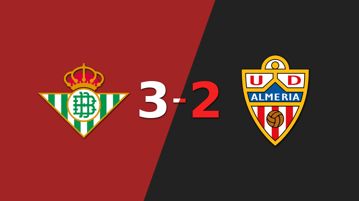 Partido de alta intensidad concluye con Betis superando a Almería 3-2
