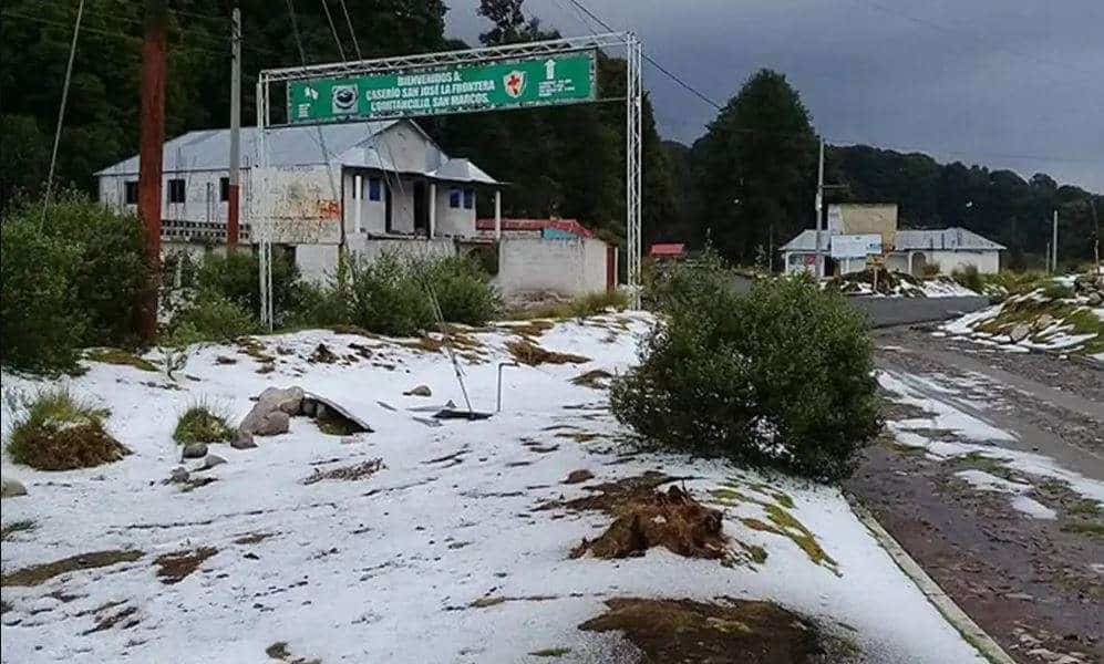 Lluvia con Granizo desata preocupación en Tejutla, San Marcos