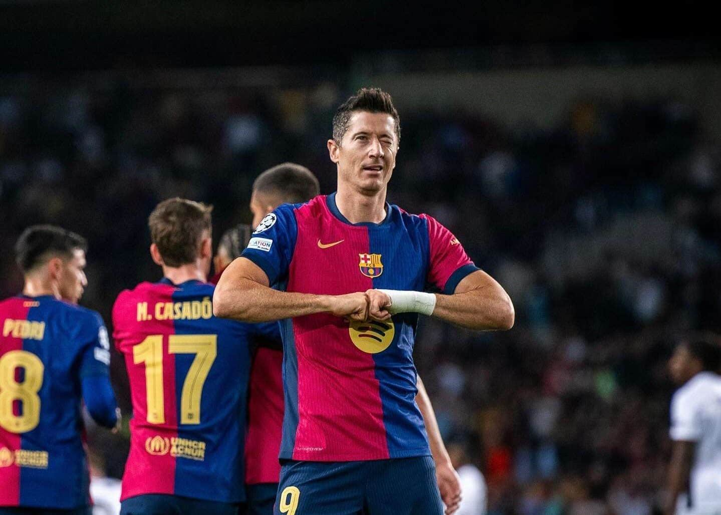 Goleada de Barcelona al Young Boys con doblete de Lewandowski incluído