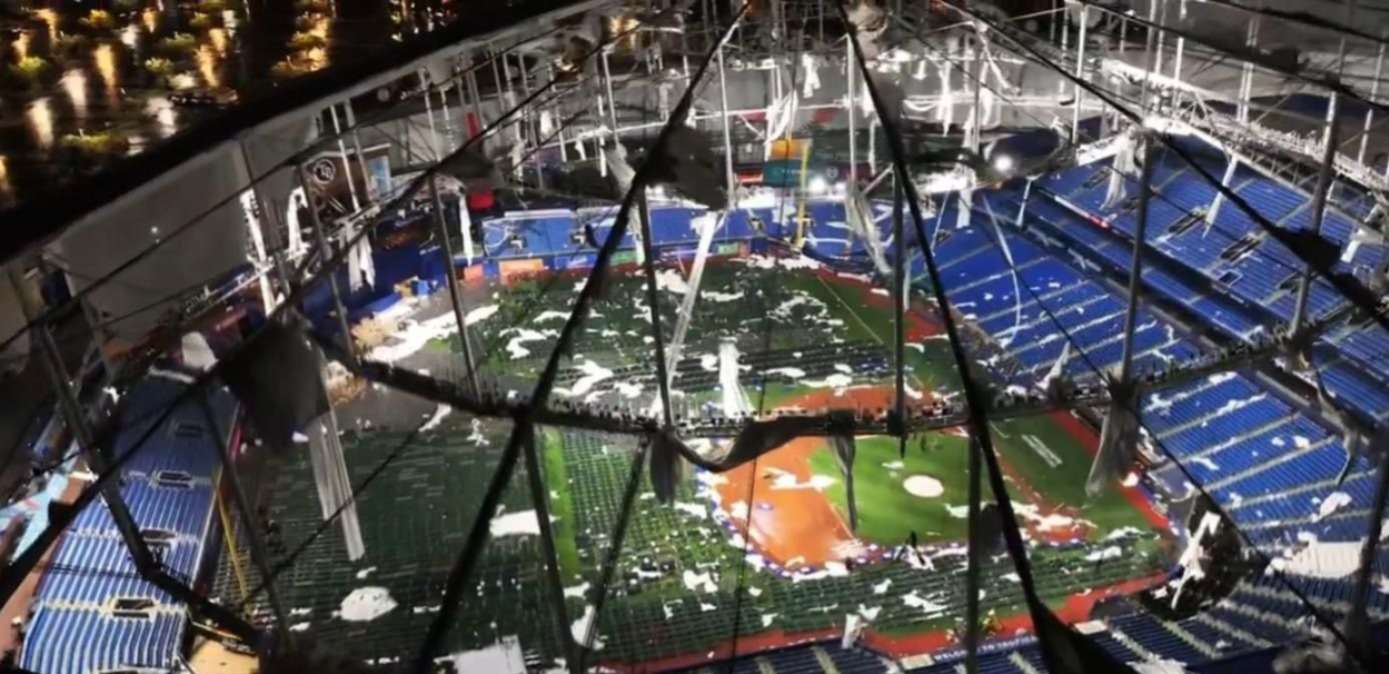 Huracán Milton arranca el techo del Tropicana Field, hogar de los Tampa Bay Rays