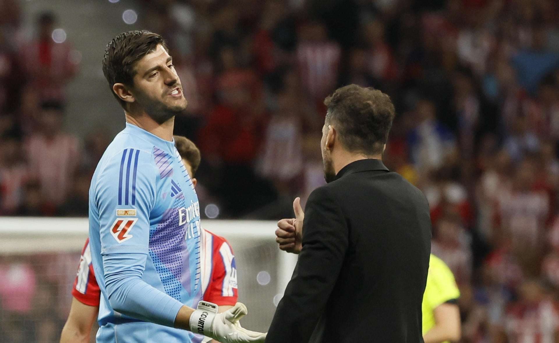 Ancelotti responde a Simeone: «Hablar del comportamiento de Courtois es desviar el tiro»