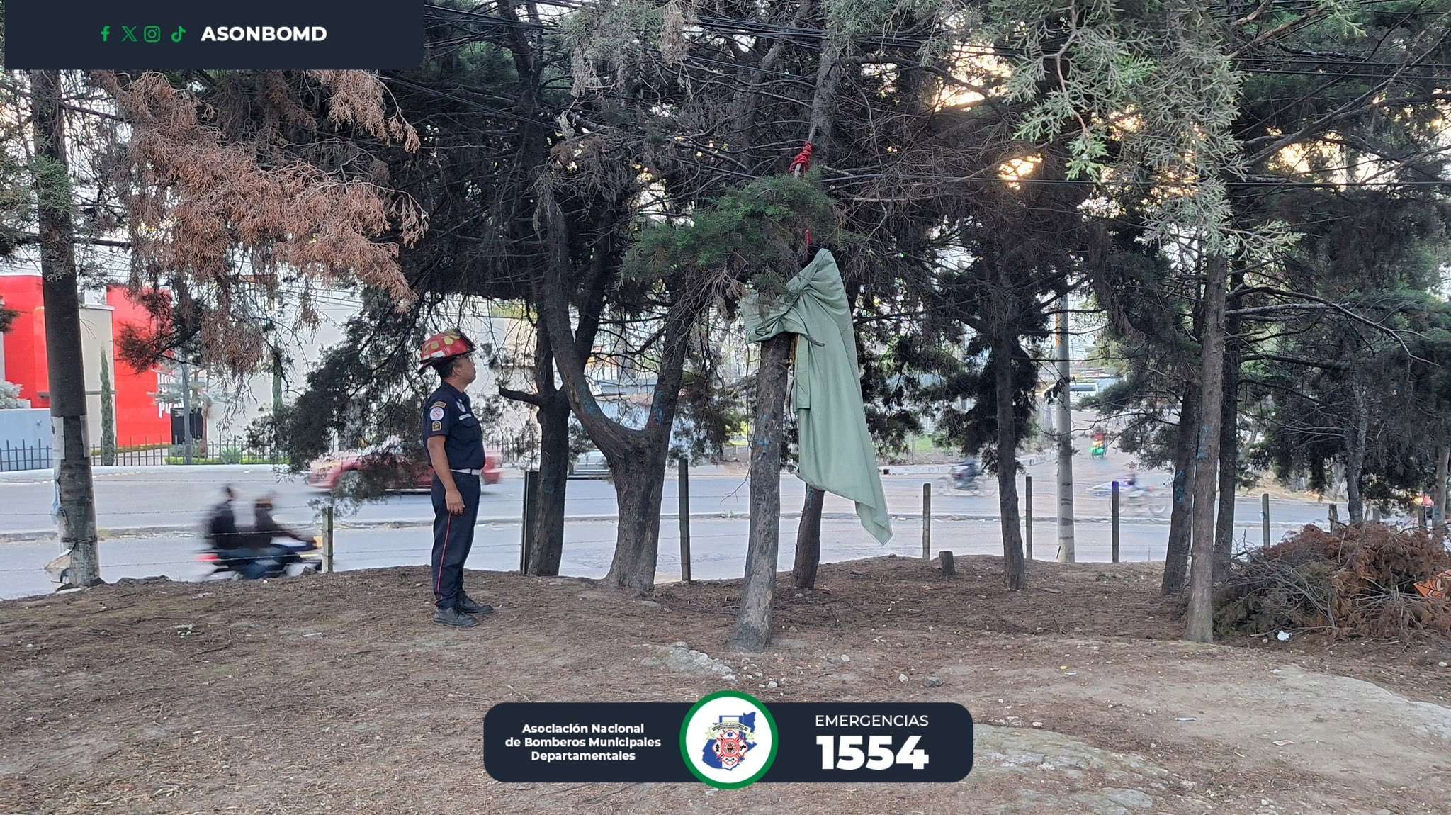 ¿Qué se sabe del hombre "suspendido" entre árboles localizado en Villa Nueva?